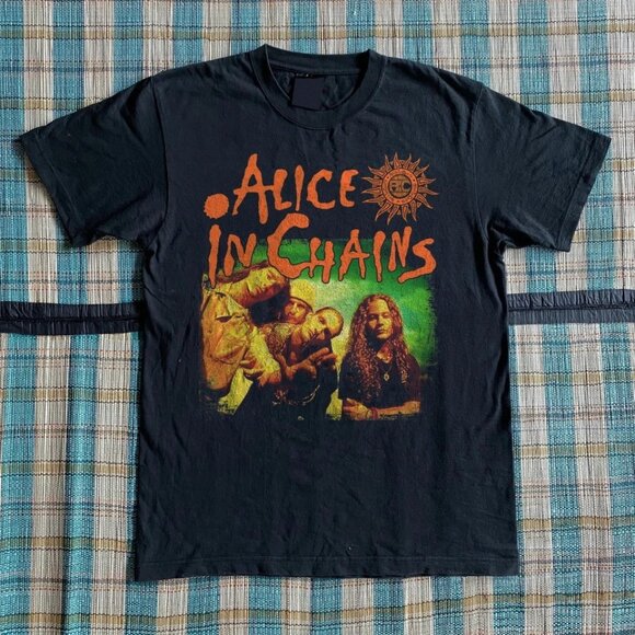 Tops - A.I.C American Rock Band Black Unisex T-shirt